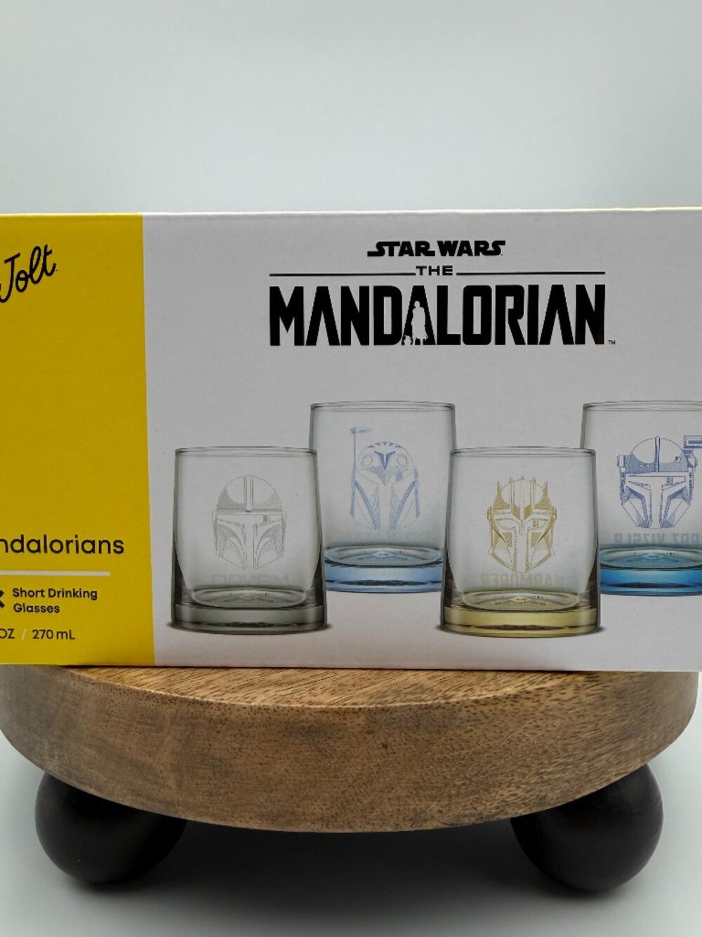 JoyJolt Star Wars The Mandalorians Short Drinking Glasses Set of 4 Mando NIB